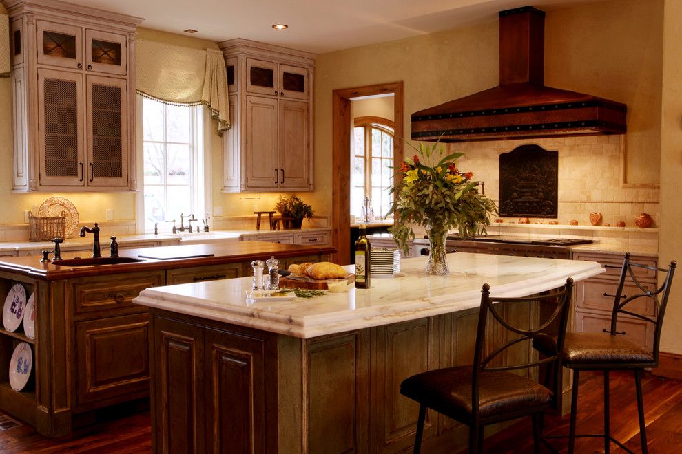 Countertop Edges for a Rustic Kitchen with a Handles and Jenny Rausch by Karr Bick Kitchen and Bath