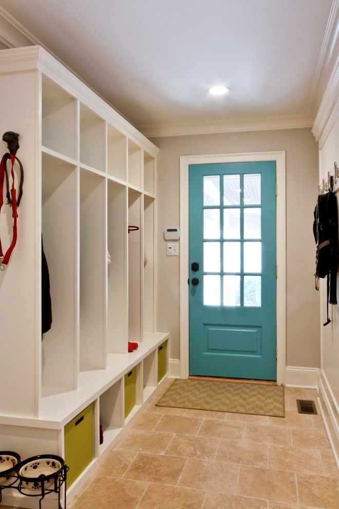 Dunn Edwards Paints for a Traditional Entry with a Lockers and Classic Coastal Colonial Renovation   the Mudroom by Michael Robert Construction