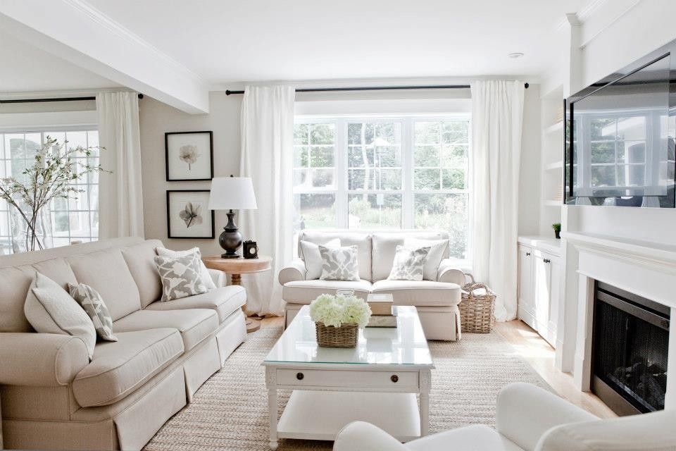 gray and cream living room