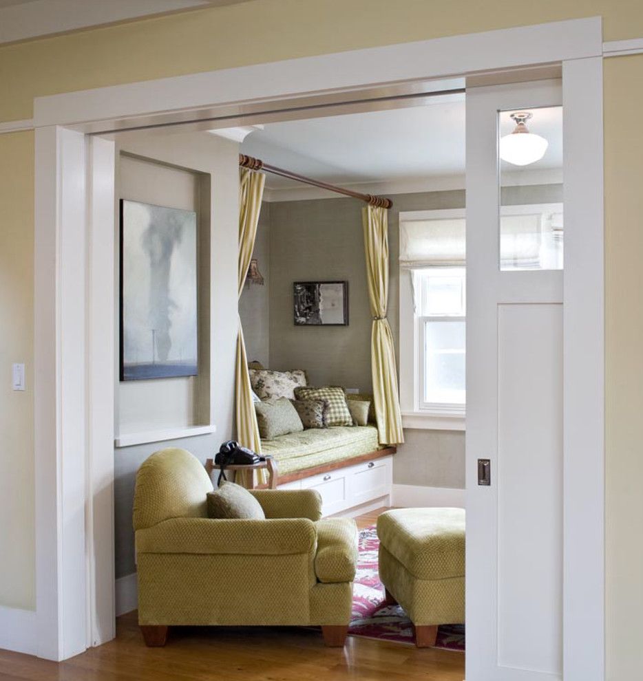 Installing Pocket Doors for a Traditional Living Room with a Wood Flooring and Princeton Residence by Ana Williamson Architect
