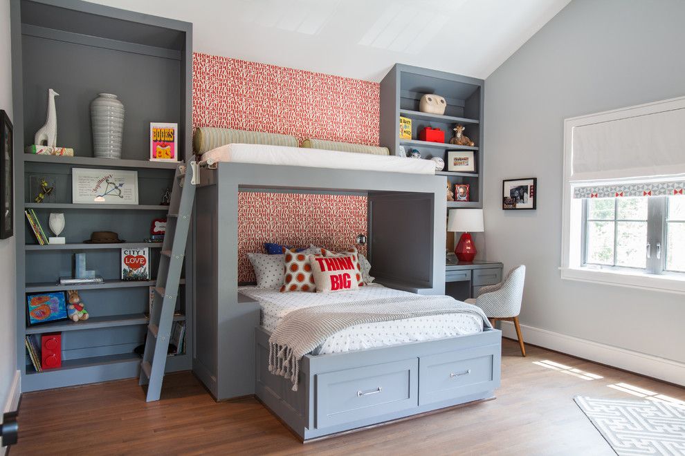 John Houston Custom Homes for a Transitional Kids with a Bunk Bed and Southern Americana by Laura U, Inc.