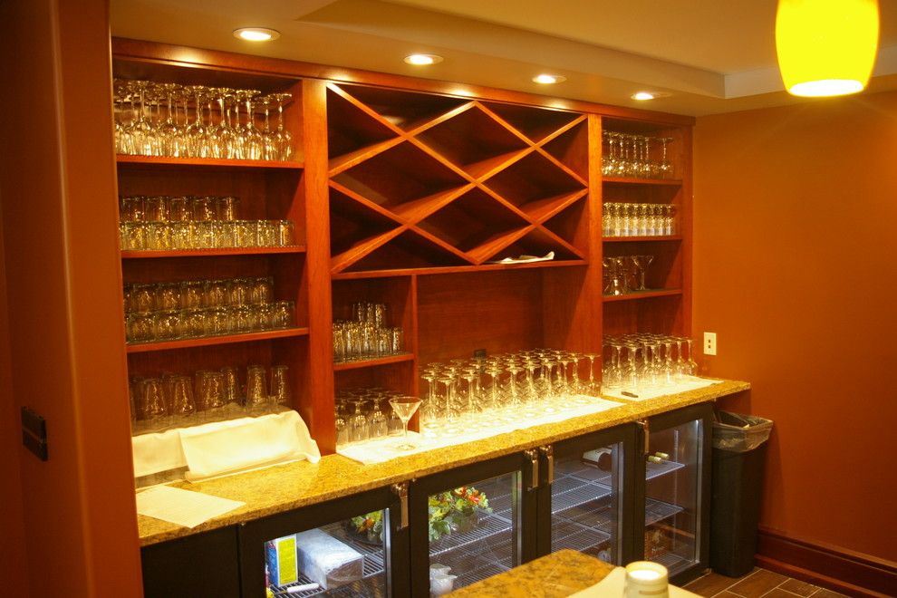 Milliken Millwork for a Modern Home Bar with a Cherry and Senior Living Center and Condos by Thomas & Milliken Millwork, Inc.