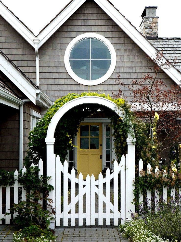 Southgate Glass for a Victorian Landscape with a Front Door and Entry Gate. by Dan Nelson, Designs Northwest Architects