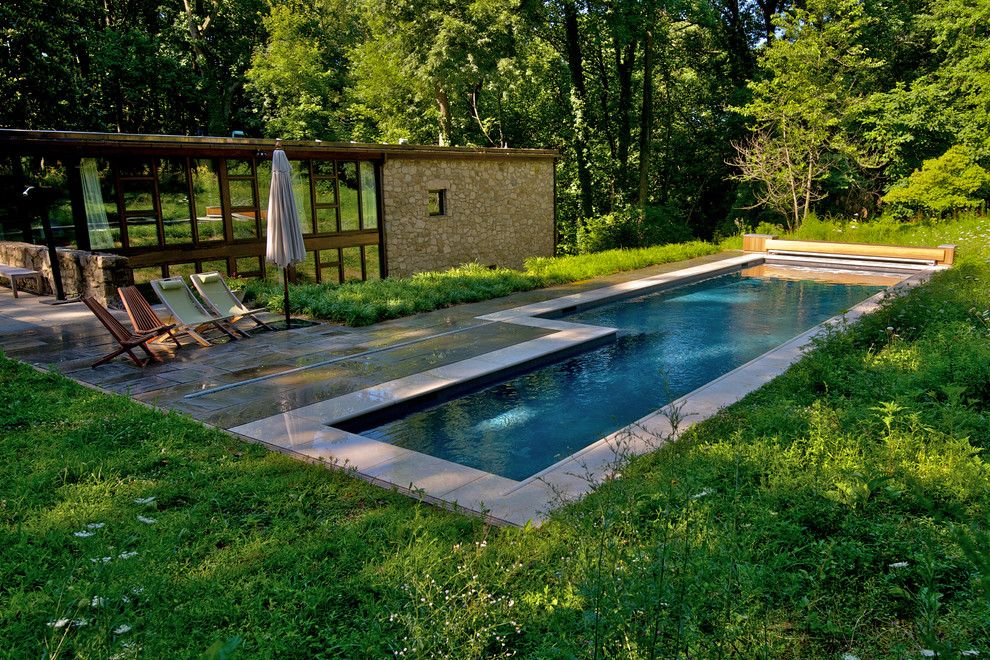 Aquatech for a Contemporary Pool with a Cover Box and Geometric Elements   East Falls, Pa by Armond Aquatech Pools