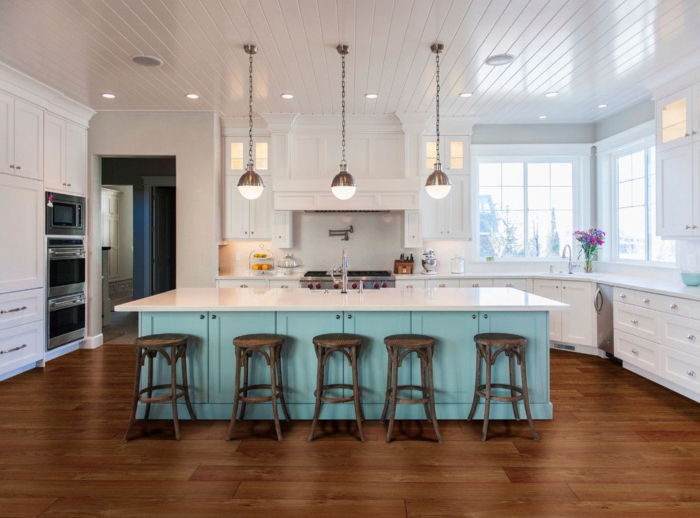 Beach Cottages San Diego for a Contemporary Kitchen with a Blue Kitchen Island Cabinets and Kitchen by Carpet One Floor & Home