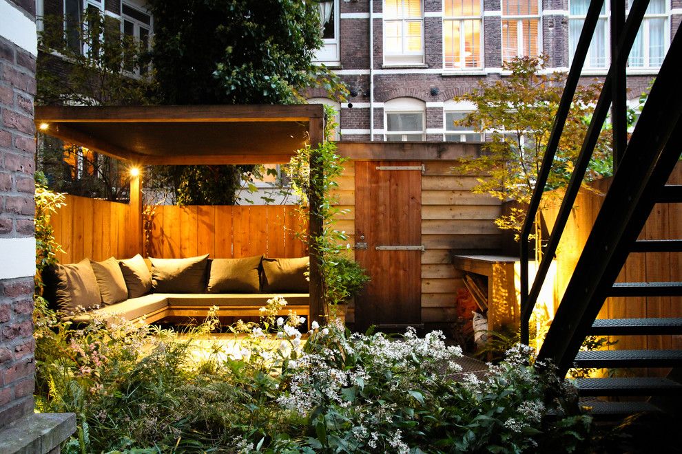 Daytime Tri Cities for a Contemporary Patio with a Landscape Lighting and Small City Garden by Boekel Tuinen