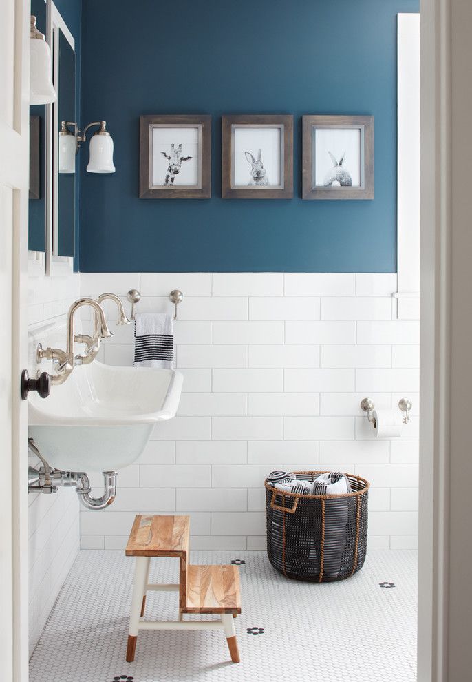 How to Unclog a Bathroom Sink for a Farmhouse Bathroom with a Blue and Gray Farmhouse and This Old House   Northshore Farmhouse by Kristina Crestin Design