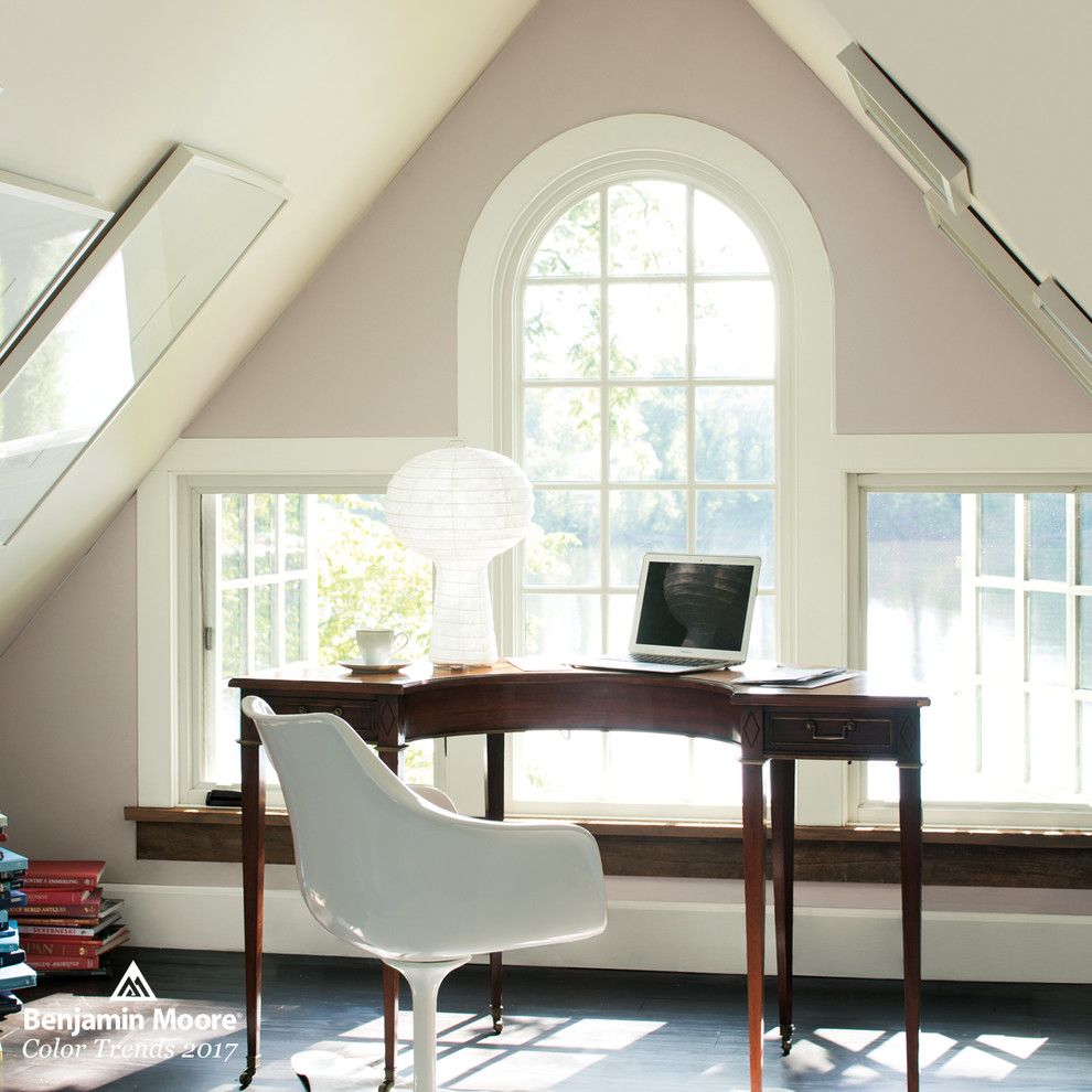 Lanier Tech College for a Contemporary Home Office with a Arched Window and Benjamin Moore by Benjamin Moore