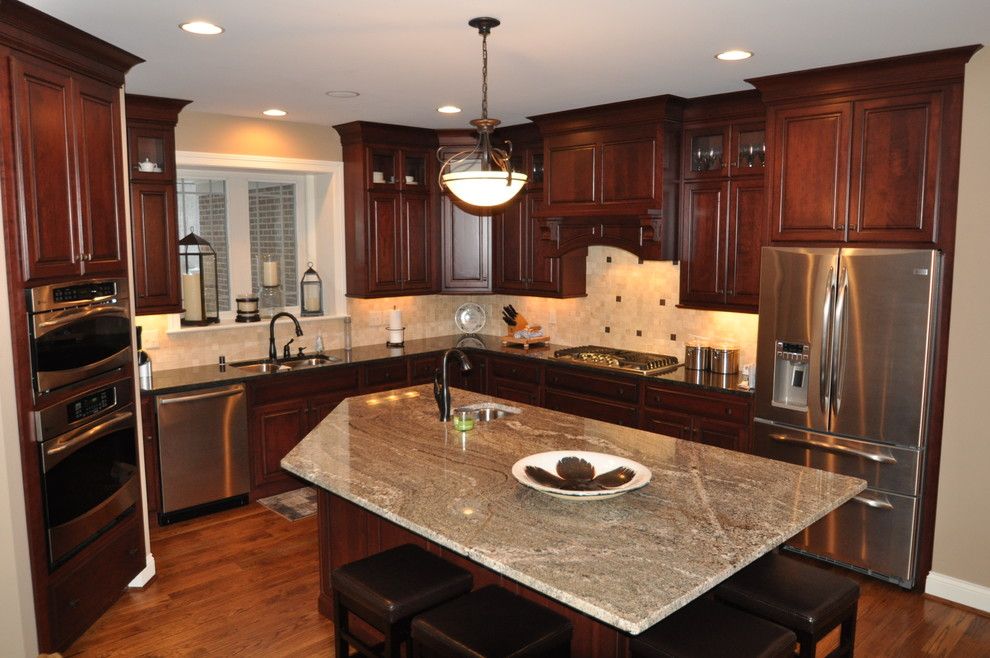 The Ashleys for a Transitional Kitchen with a Cherry Cabinets and Wooded View by Ashley Construction / Ashley Remodeling
